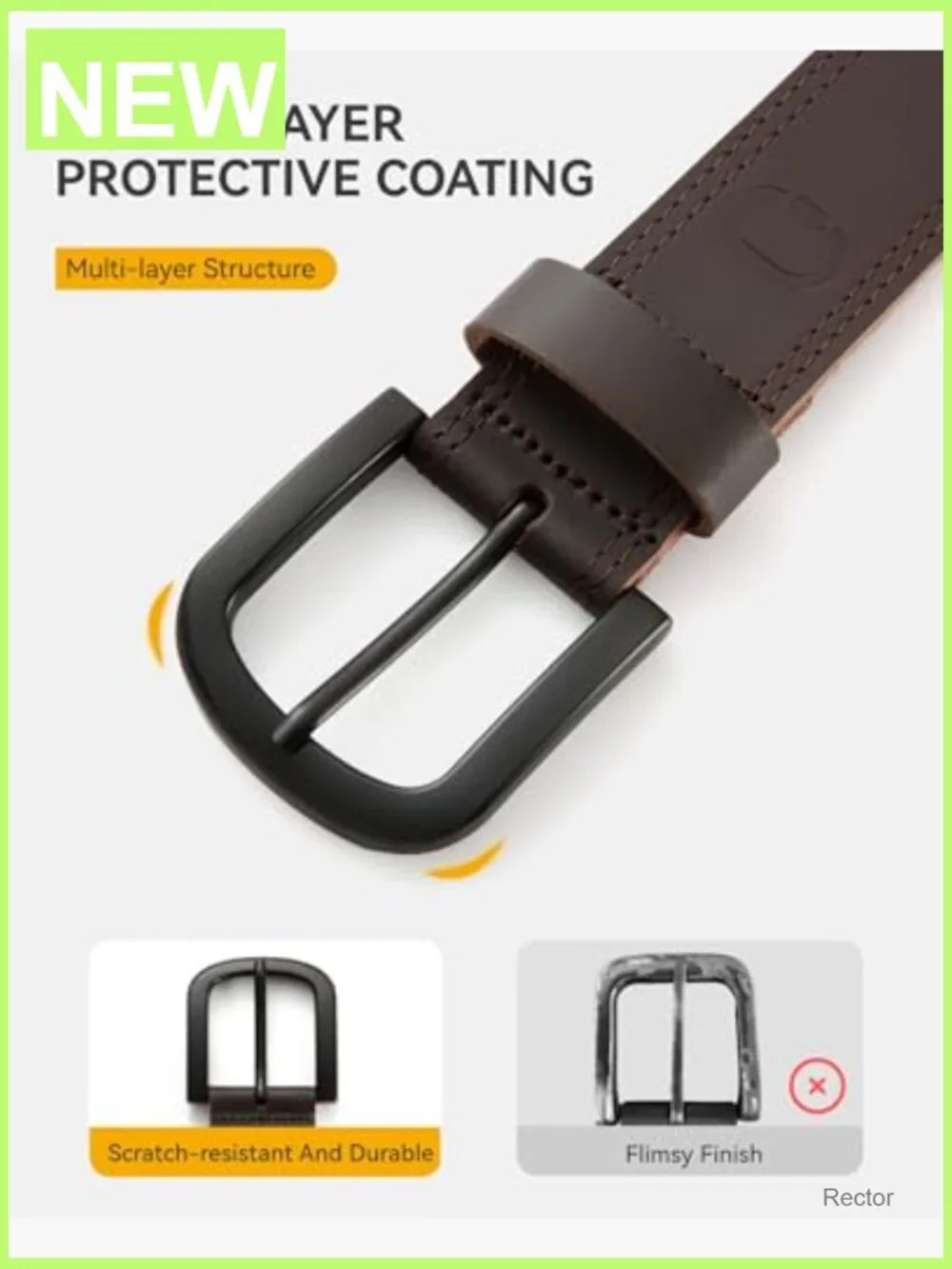 Genuine Leather Belt for Jeans - 1.5